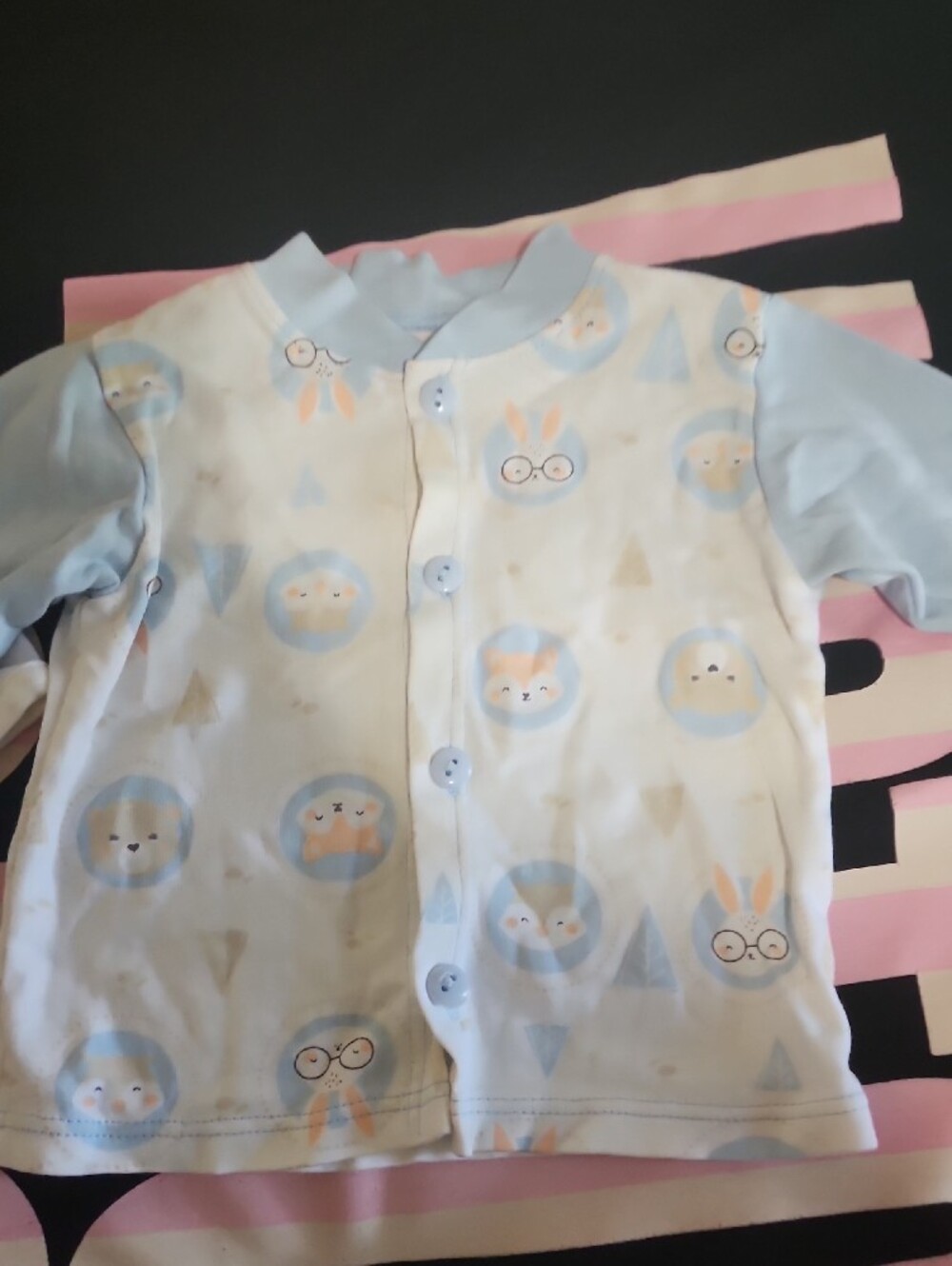 Unbranded Baby Boys' Two-Piece Long Sleeve Bodysuit Set in Light Blue - Picture 5 of 5